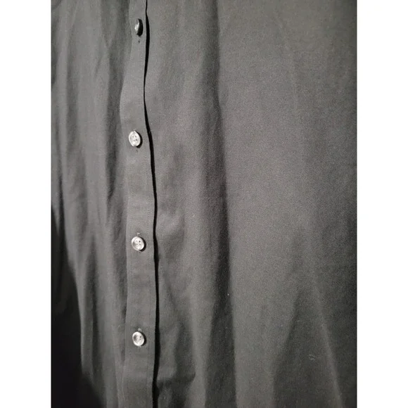 Twillory Safe Cotton Black Dress Shirt 16.5 36/37 Tailored Skull Collar Cuffs - Picture 5 of 12
